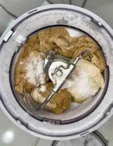 Mixing everything together for sourdough loaf recipe