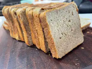Soft sourdough sandwich bread recipe sliced